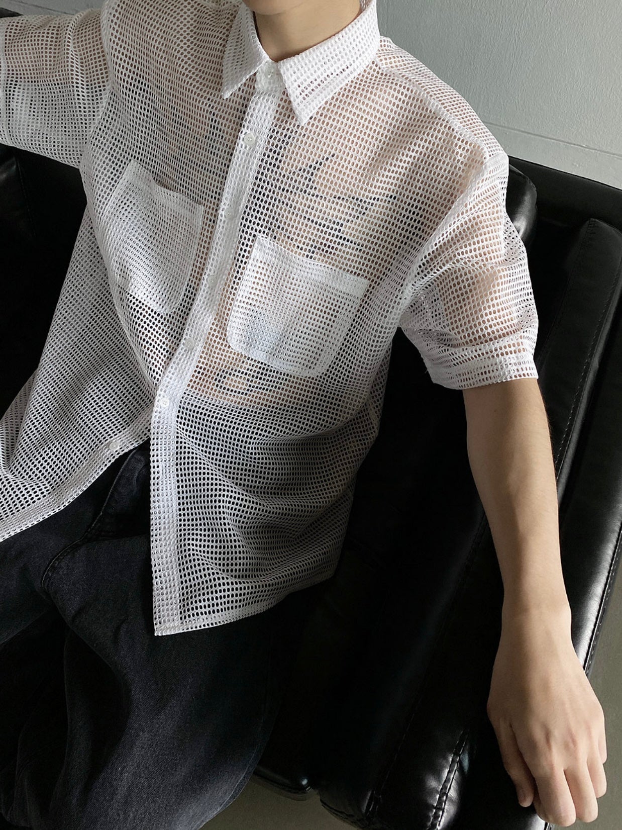 Net short sleeve shirt