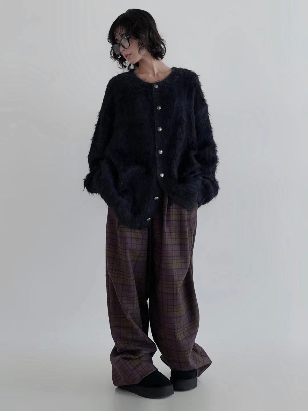 高級感長毛毛長版cardigan