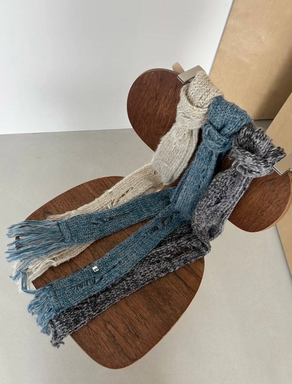 Melange knit mini scarf