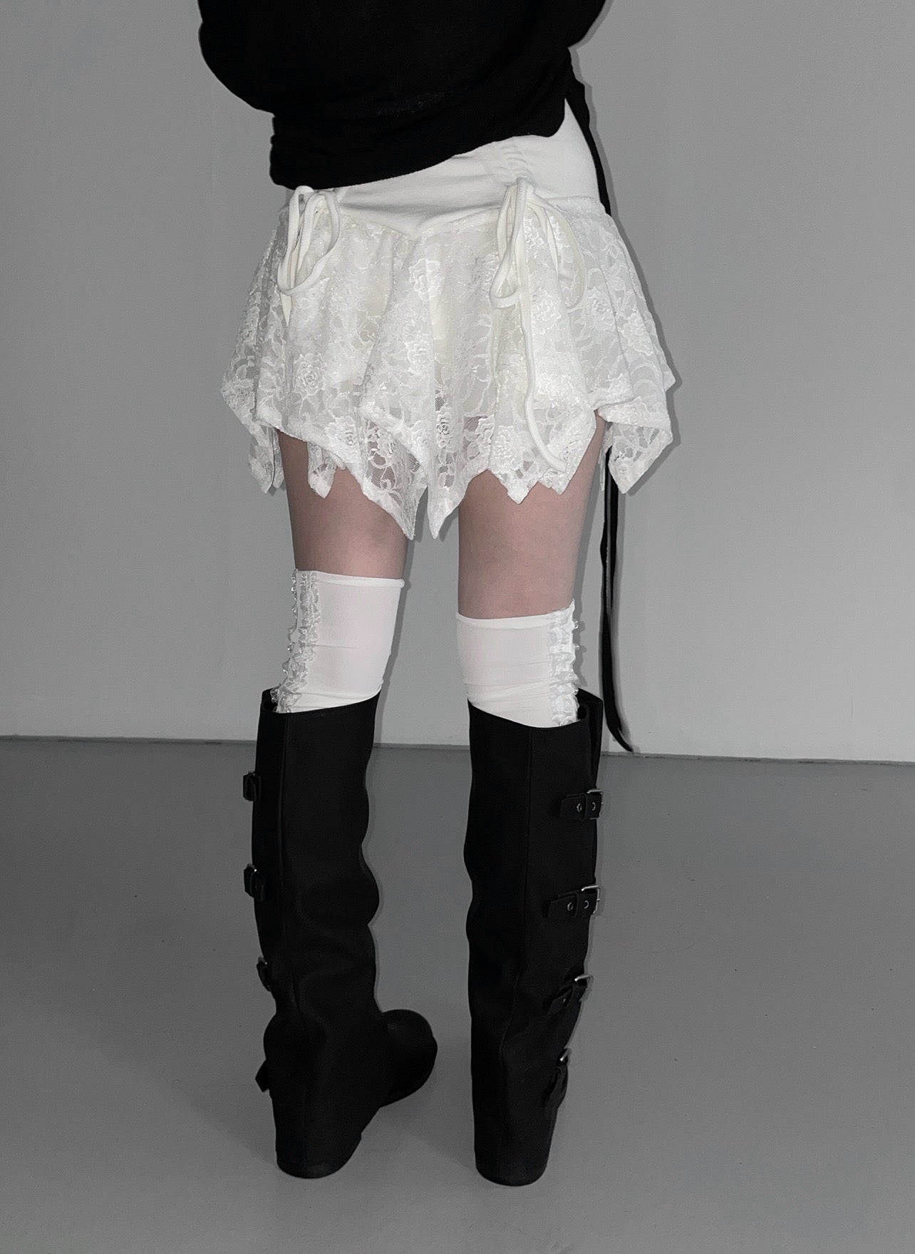 ‘HER’ irregular lace skirt