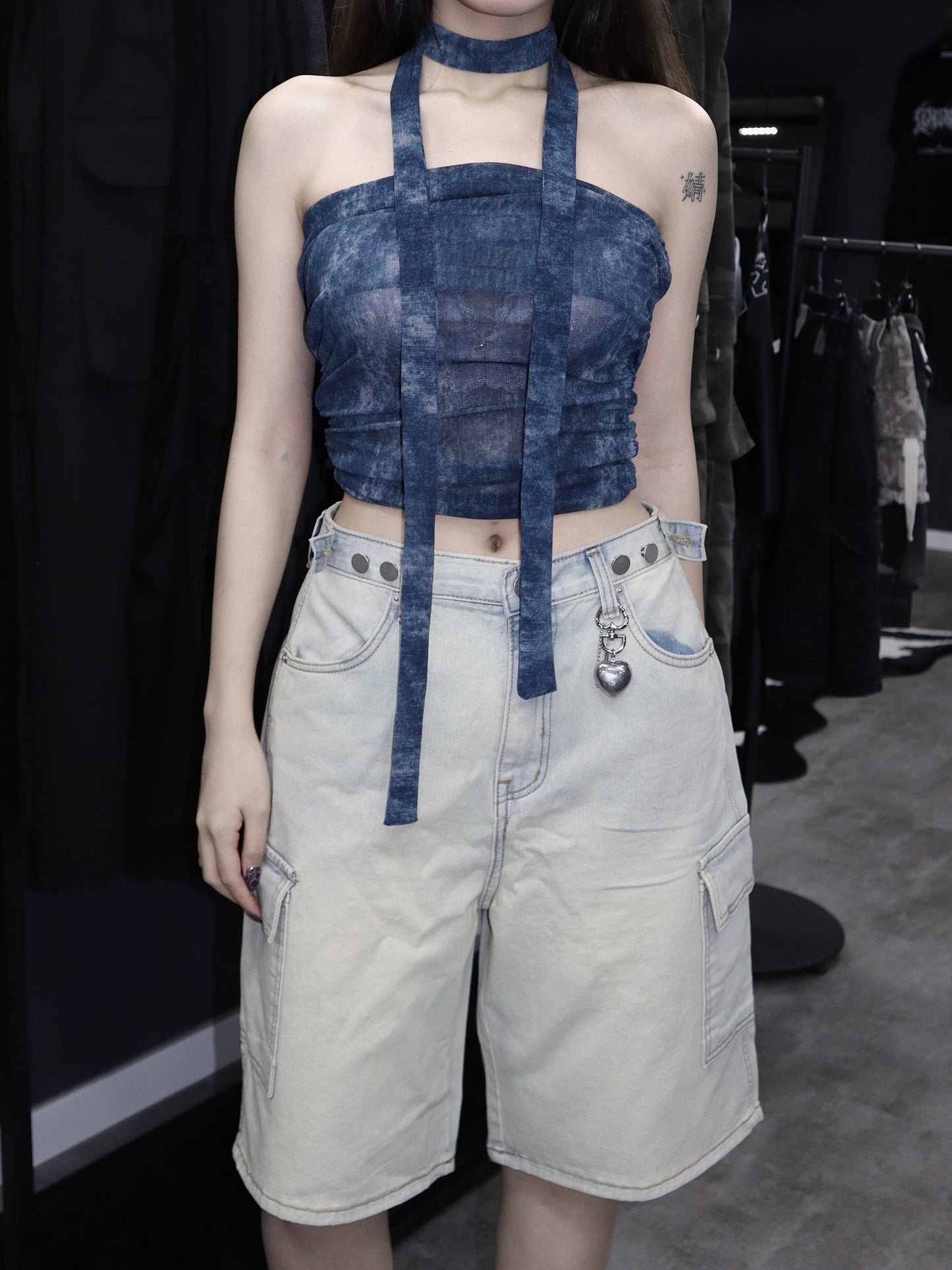 Tie dye tube top with muffler