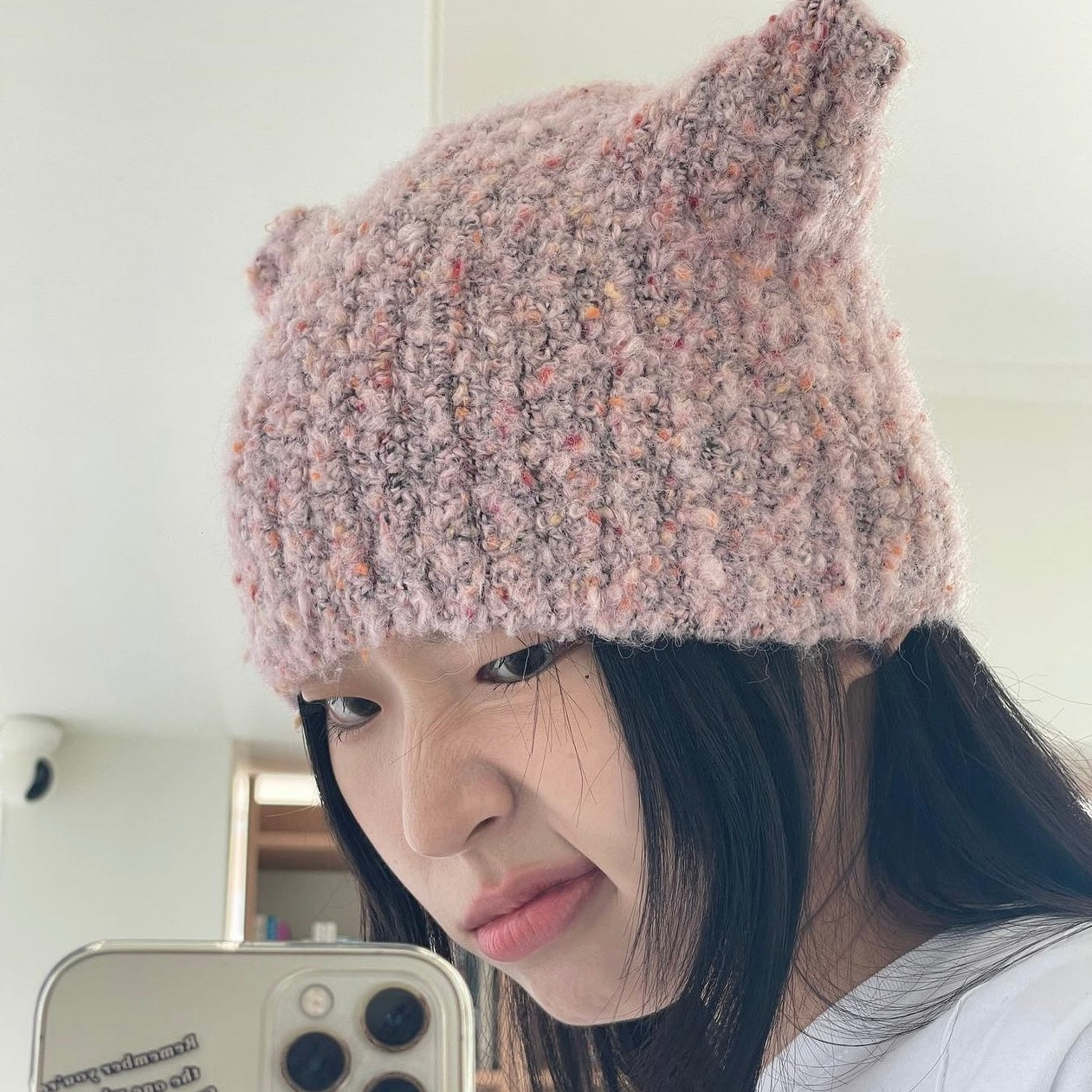 colour melange cat beanie