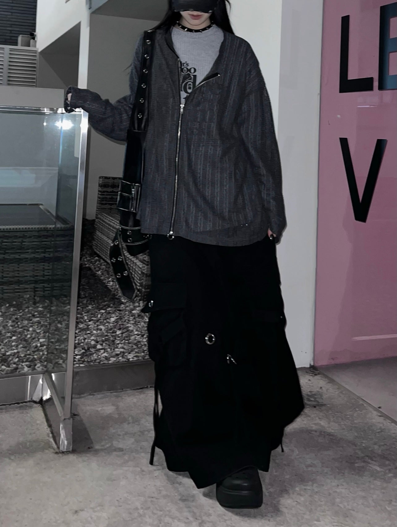 Lace zipup outer