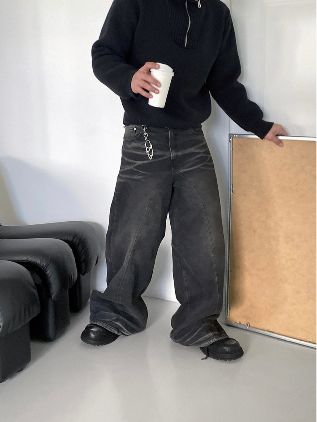 Noir bootcut flared denim