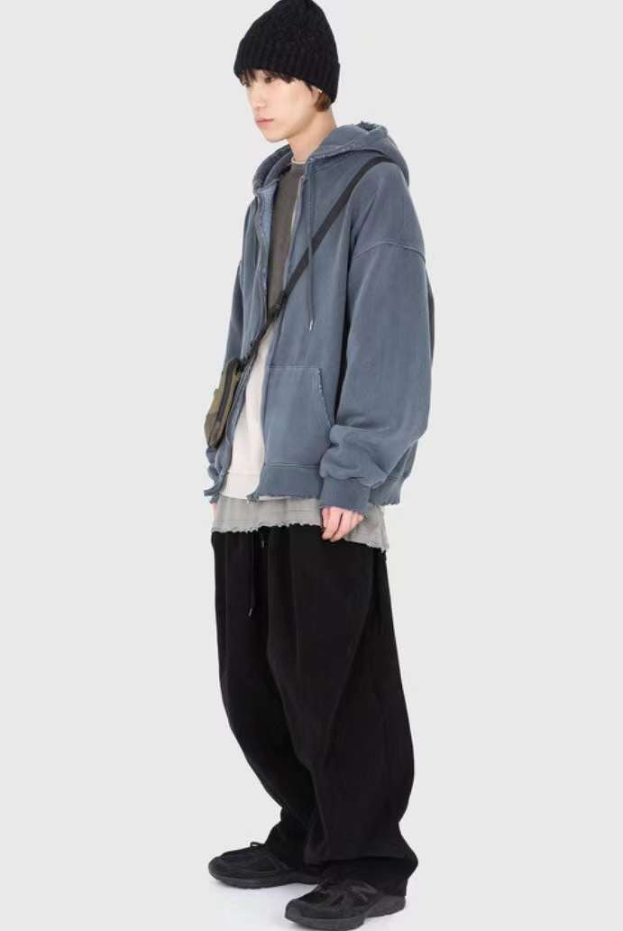 秋冬再上架[unisex] Vintage dying hoodie zipup