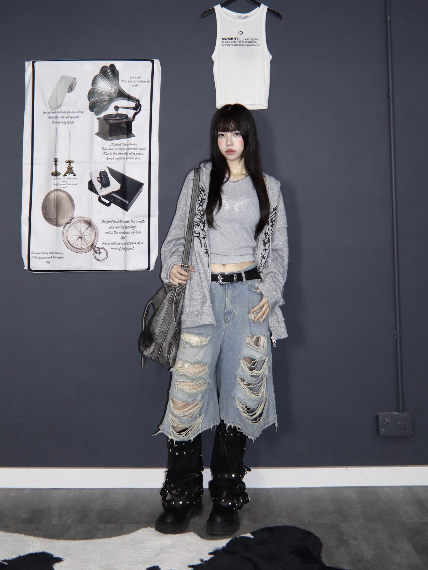 [unisex] Butterfly flame pattern hoodie zipup