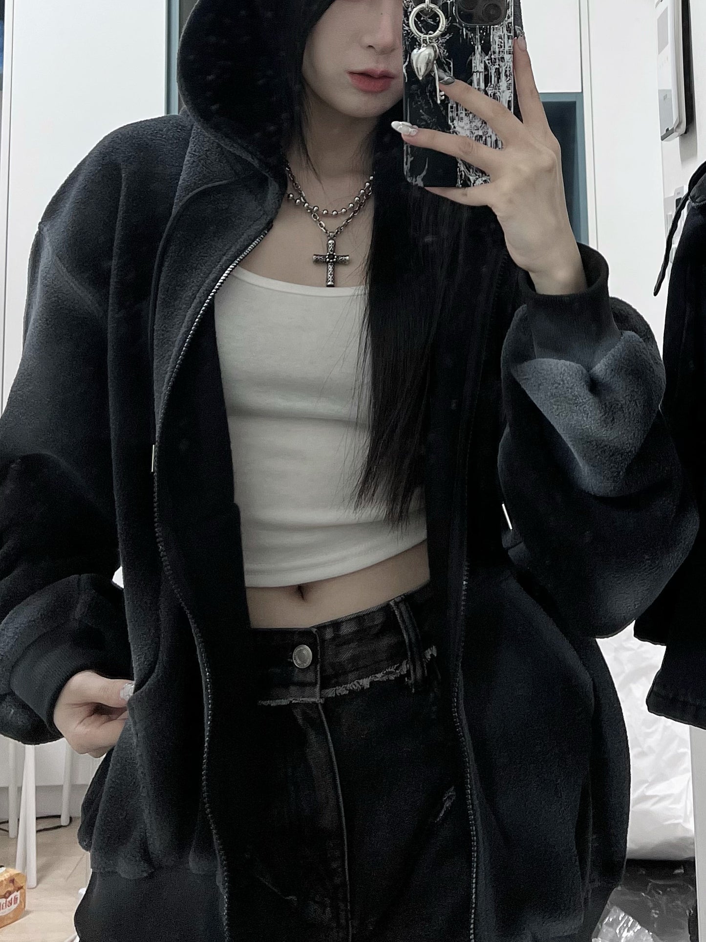 [unisex] 雲朵渲染漸變拉鍊hoodie