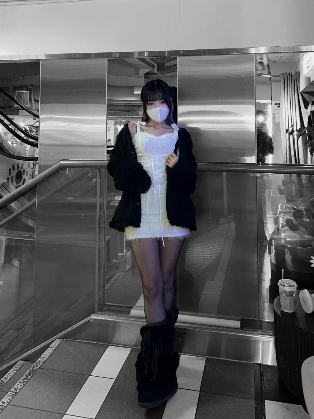 [unisex] Fluffy button cardigan