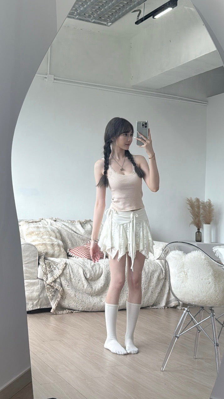 ‘HER’ irregular lace skirt