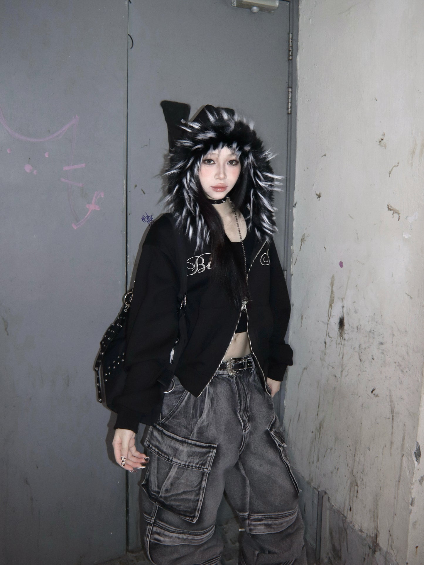 ‘BITE ME’ hoodie zipup