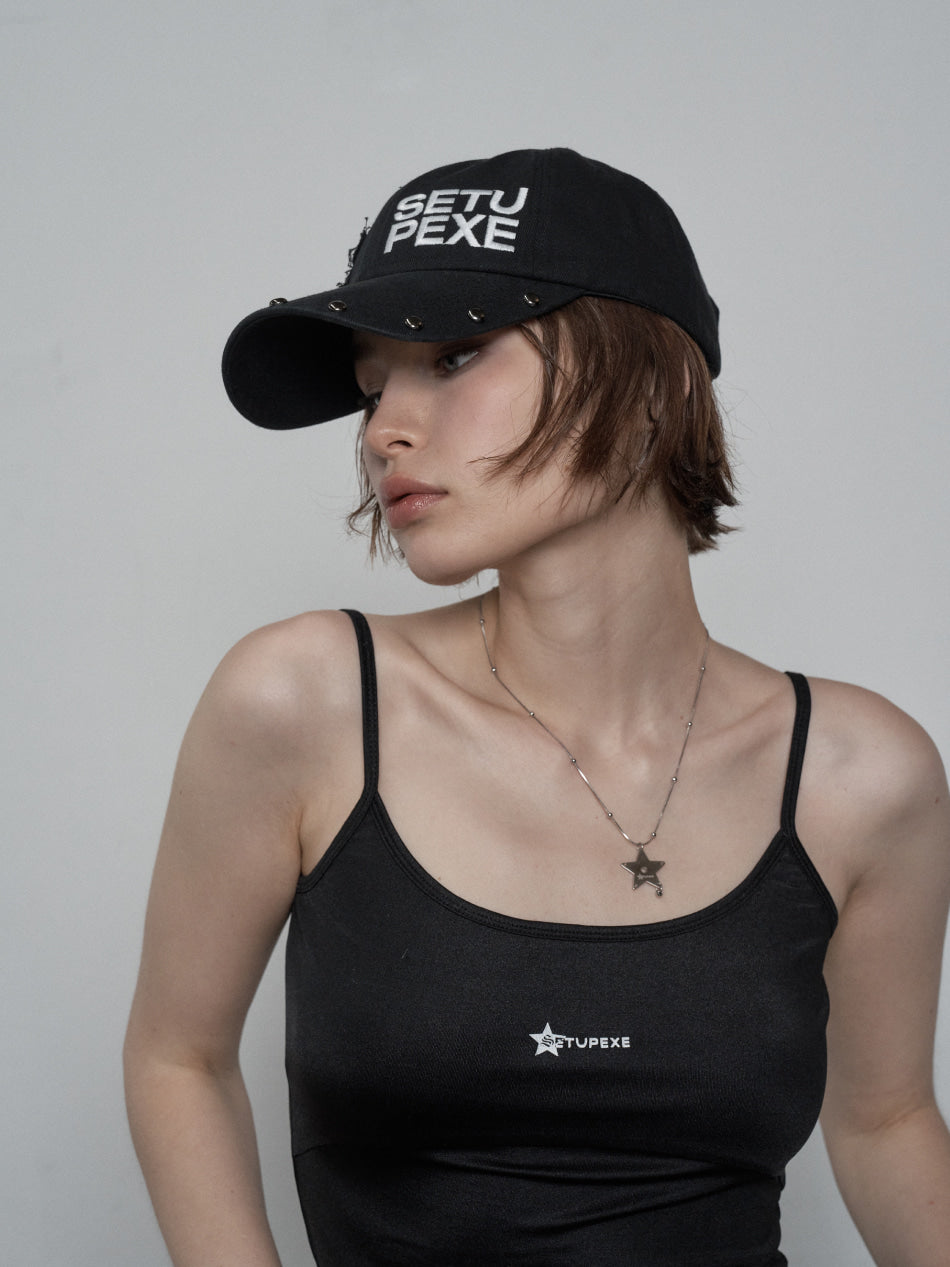 [ SETUPEXE ] STUDDED LOGO BALL CAP