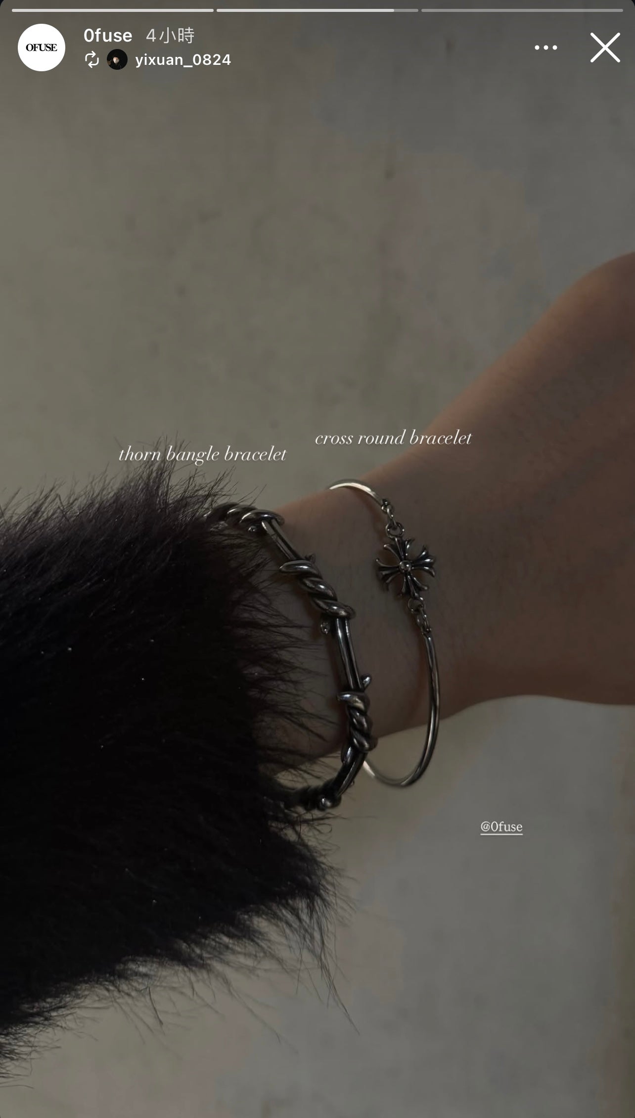[ OFUSE ] cross round bracelet