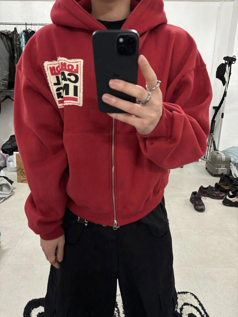 ‘London calling’ hoodie zip up