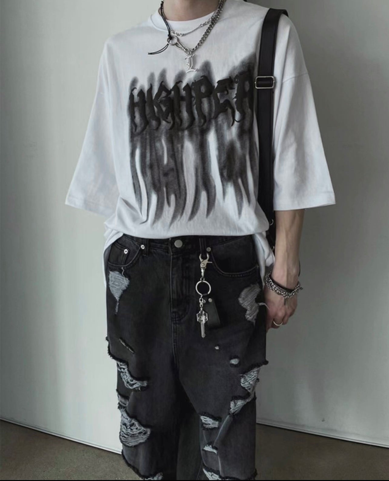 [unisex] 重磅火焰圖案tee