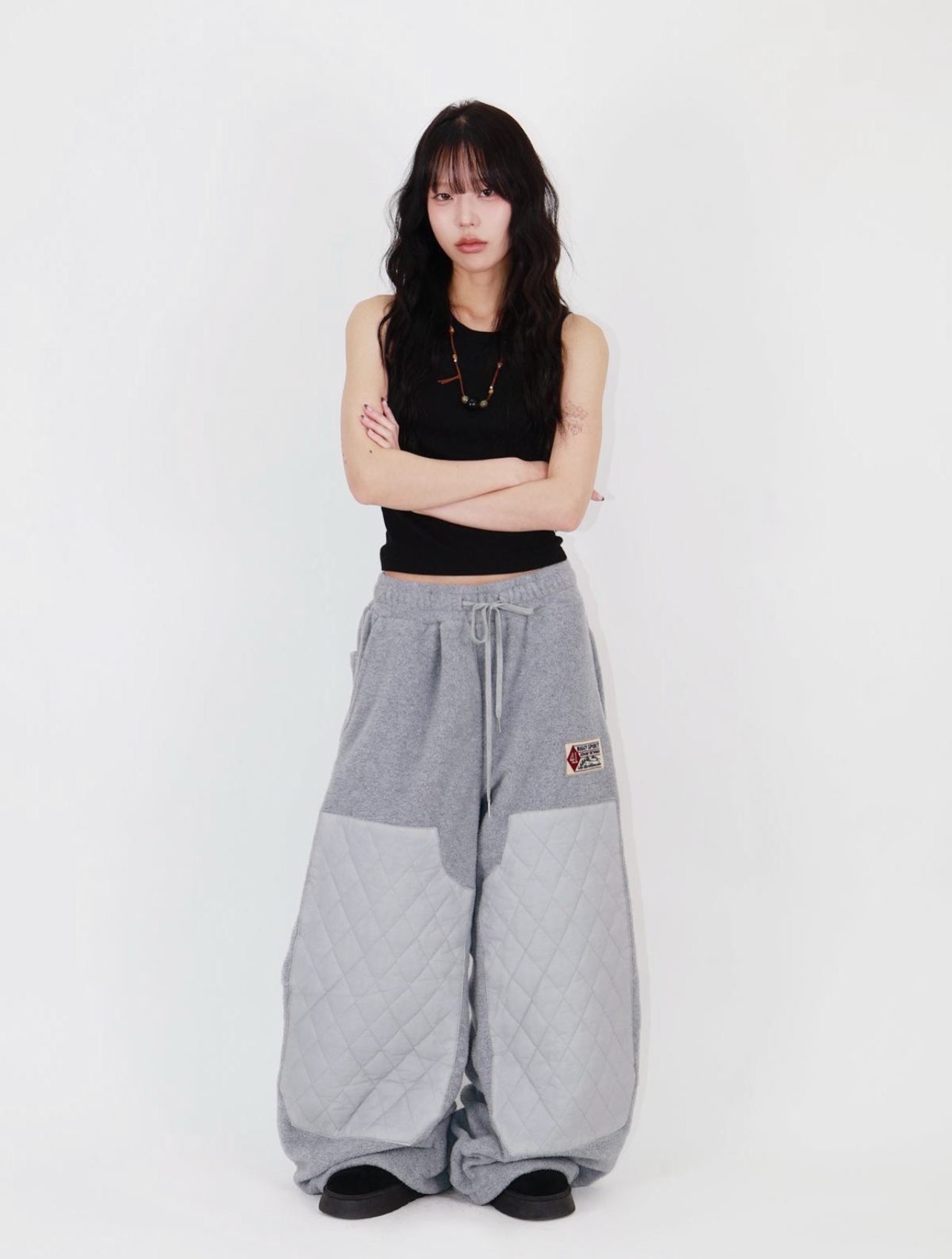 [ unisex ] 毛茸茸拼布褲