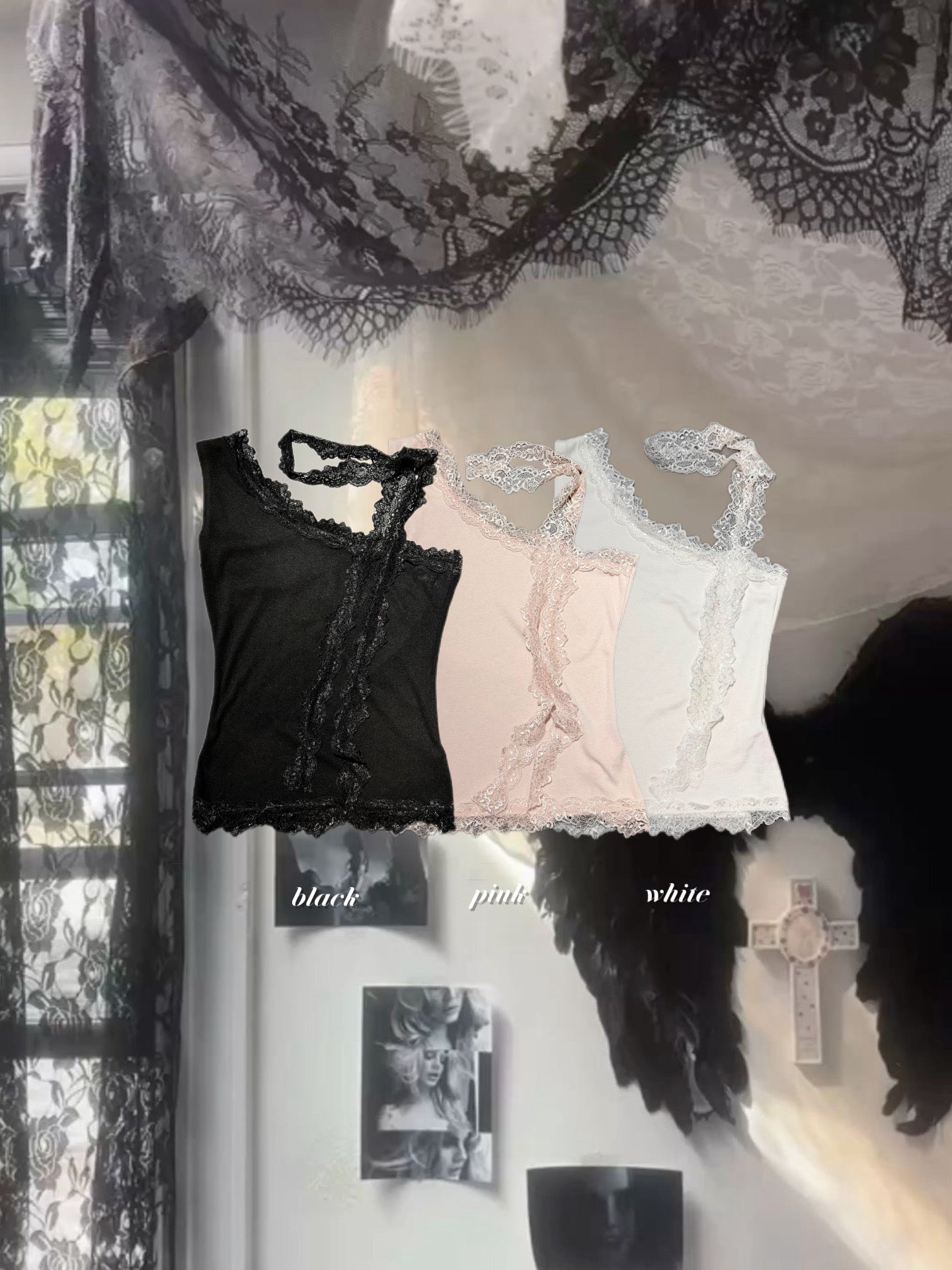 [ ASA同款❤︎ ]
‘SUGAR HONEY ICE TEA’ top
with lace muffler