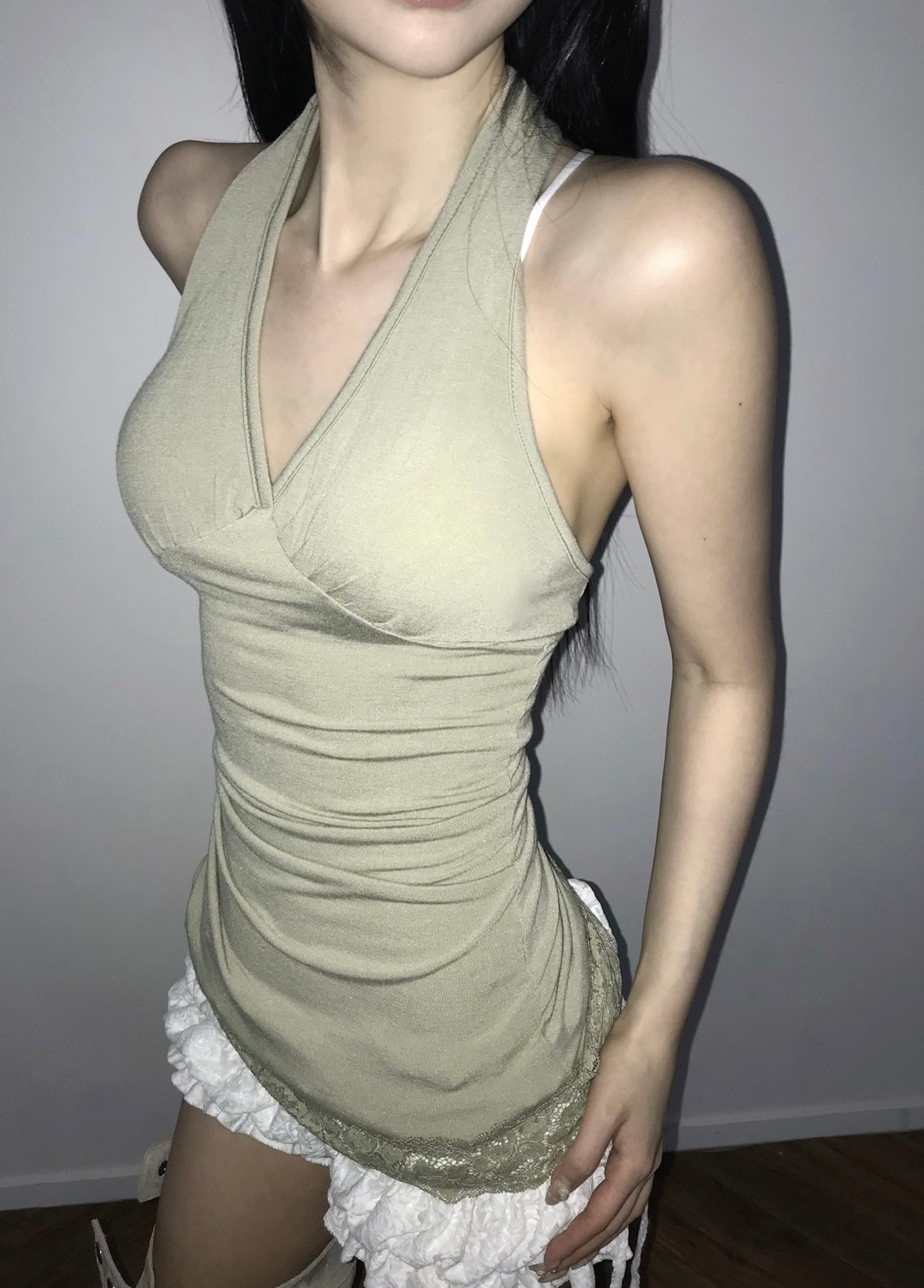 ‘Number2’ v neck halter top