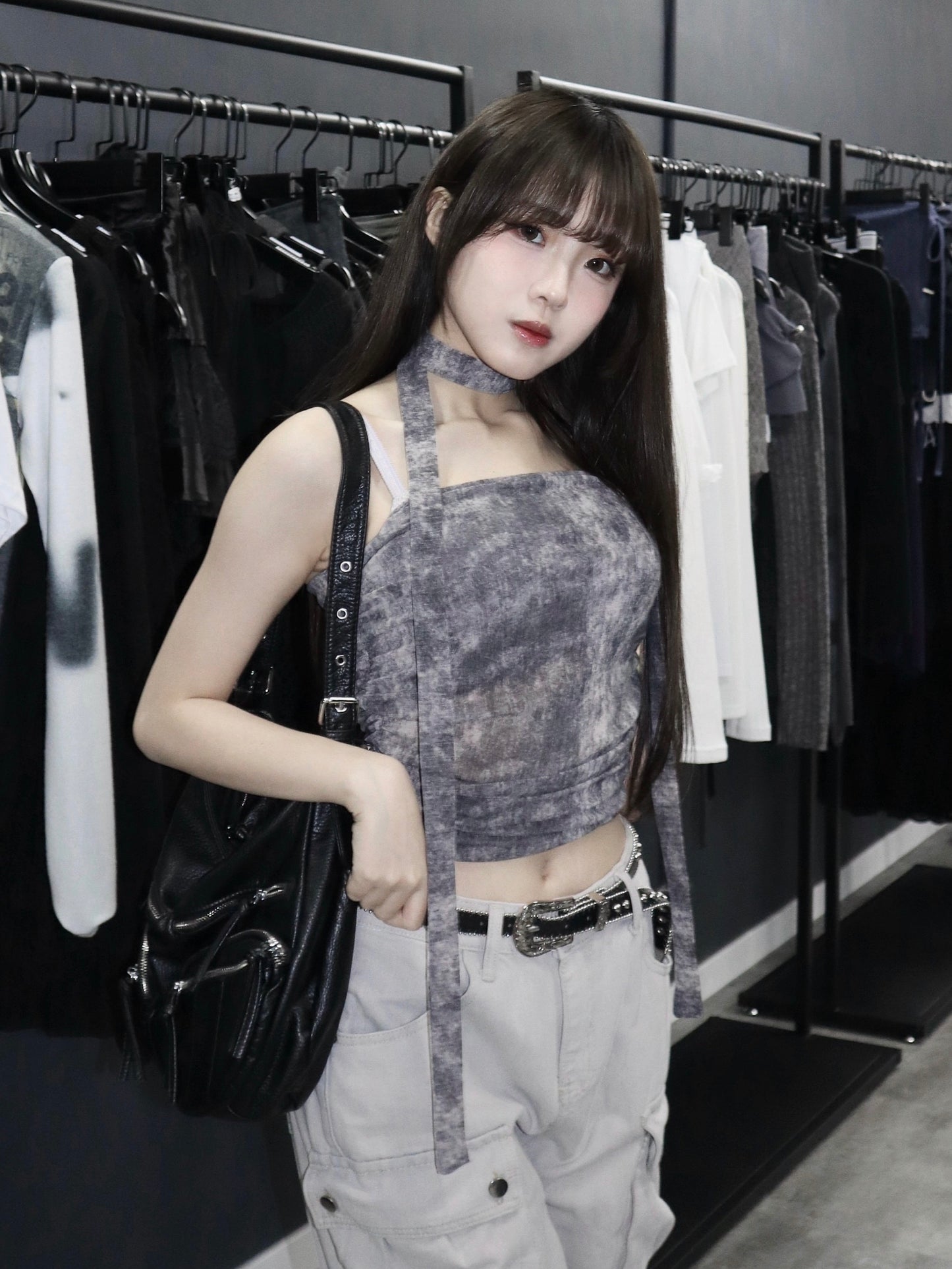 Tie dye tube top with muffler