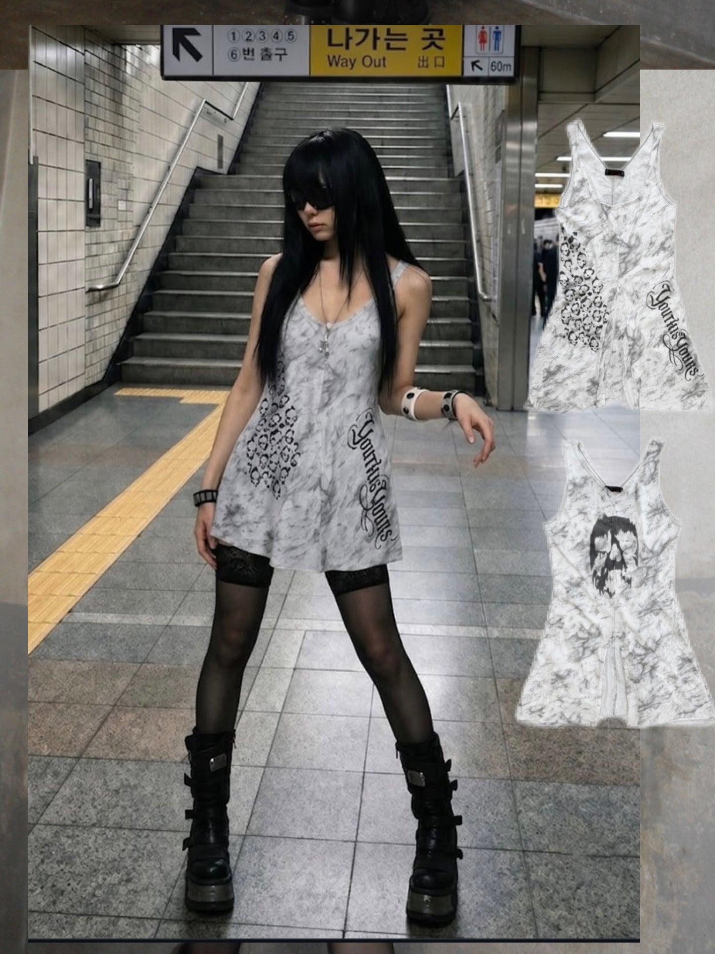 UNBALANCE PUNK SKULL SLEEVELESS