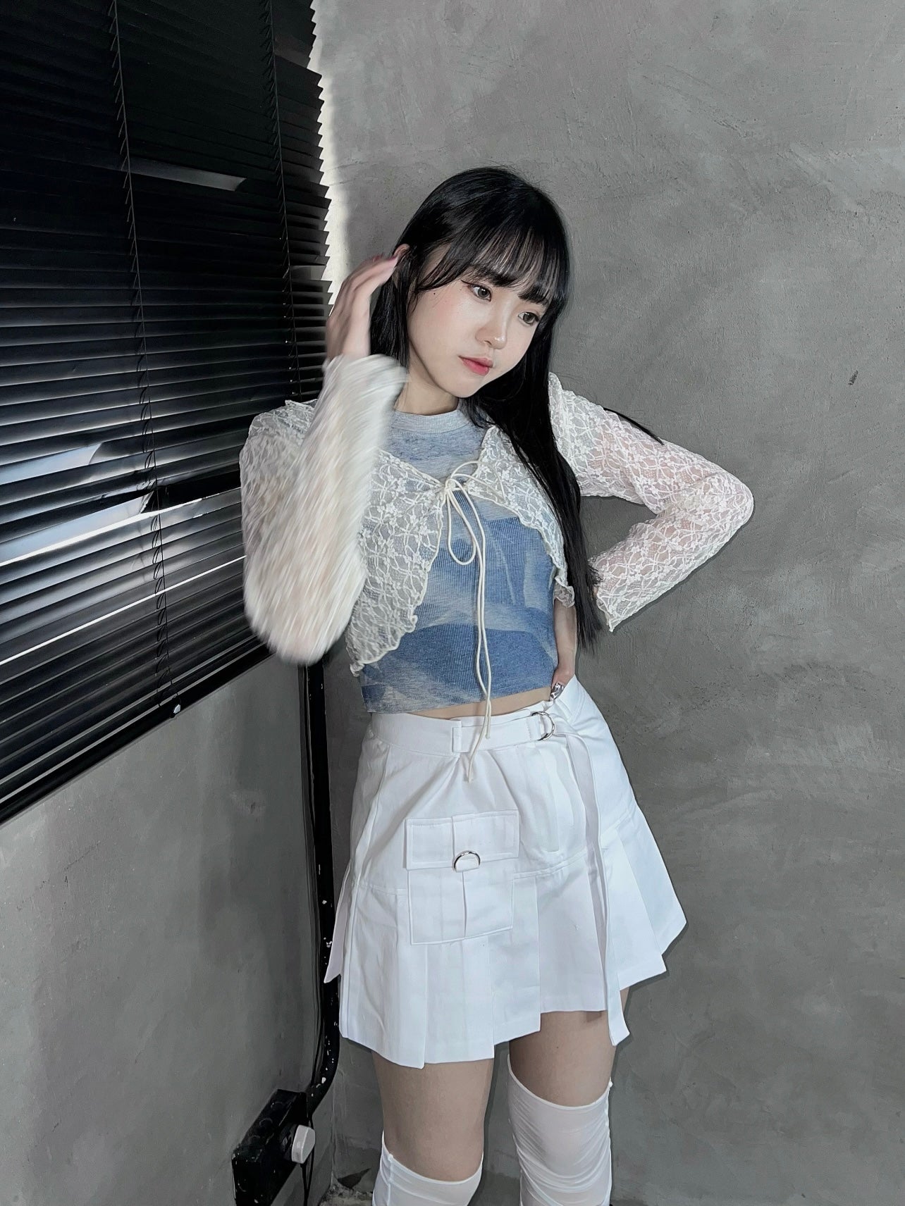 Lace短版綁帶外套