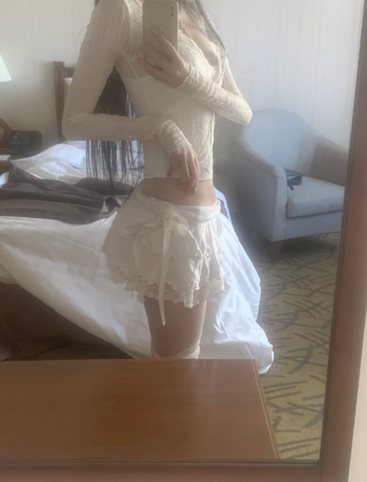 Angel ribbon lace cake skirt