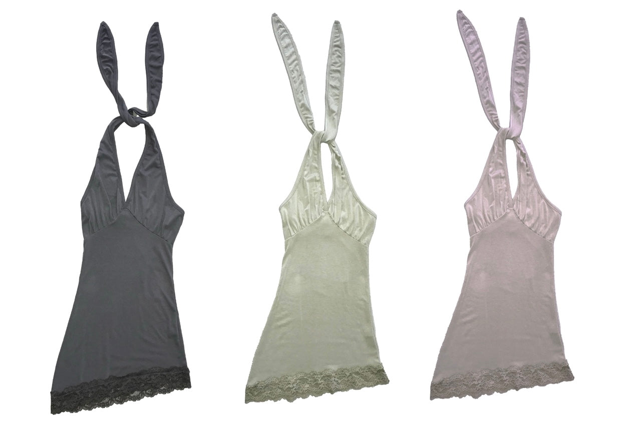 ‘Number2’ v neck halter top