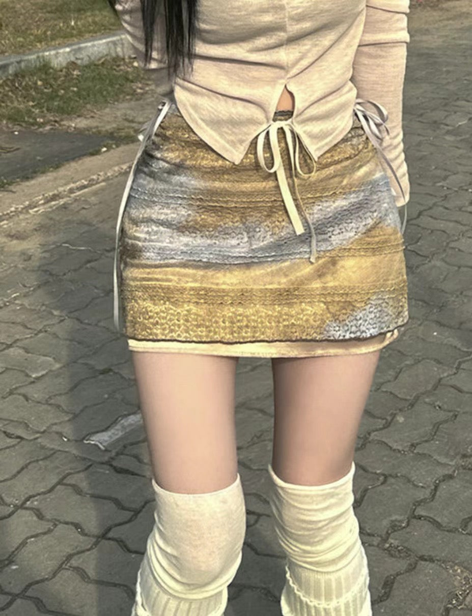 Tie dye lace skirt