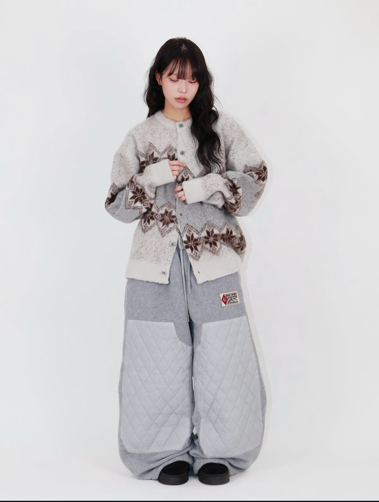 [ unisex ] 毛茸茸拼布褲