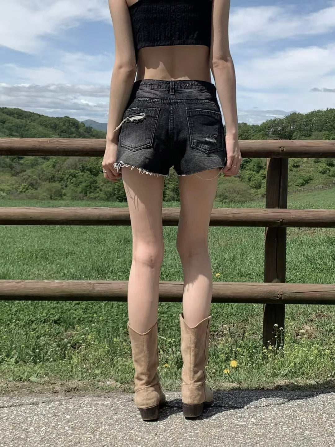 [ Karina同款🩶 ] Karina denim shorts