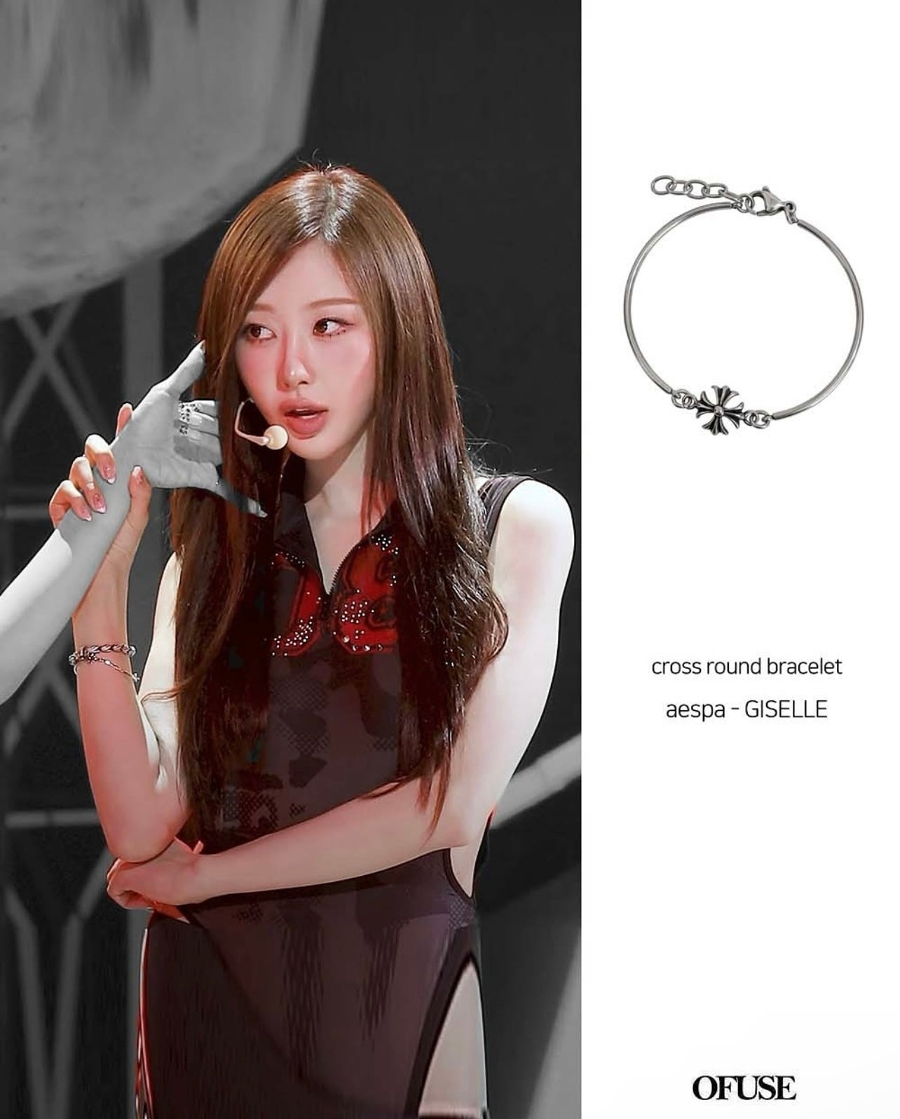 [ OFUSE ] cross round bracelet