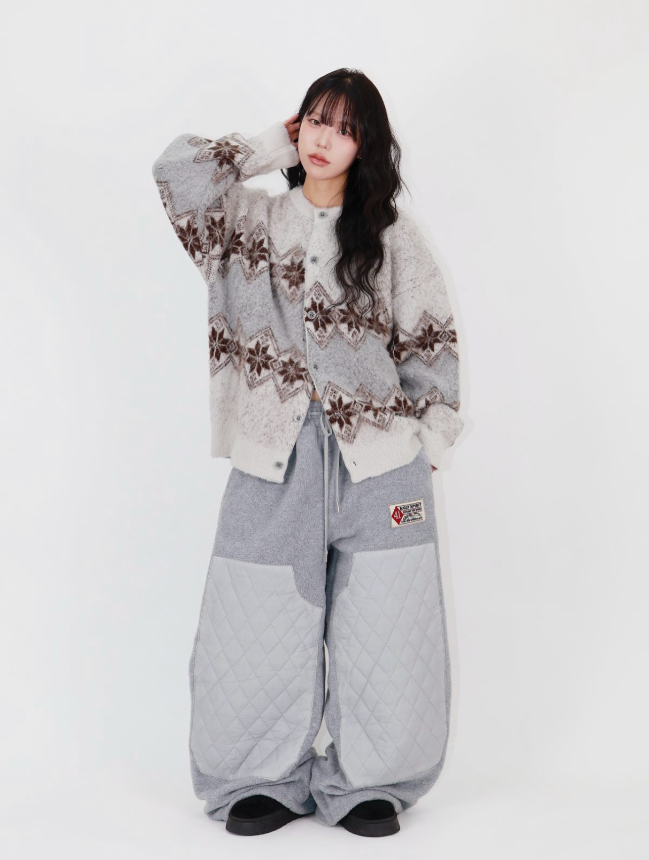 [ unisex ] 毛茸茸拼布褲