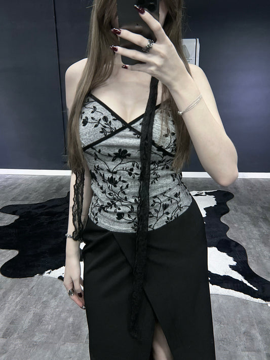 Vine v neck tank top