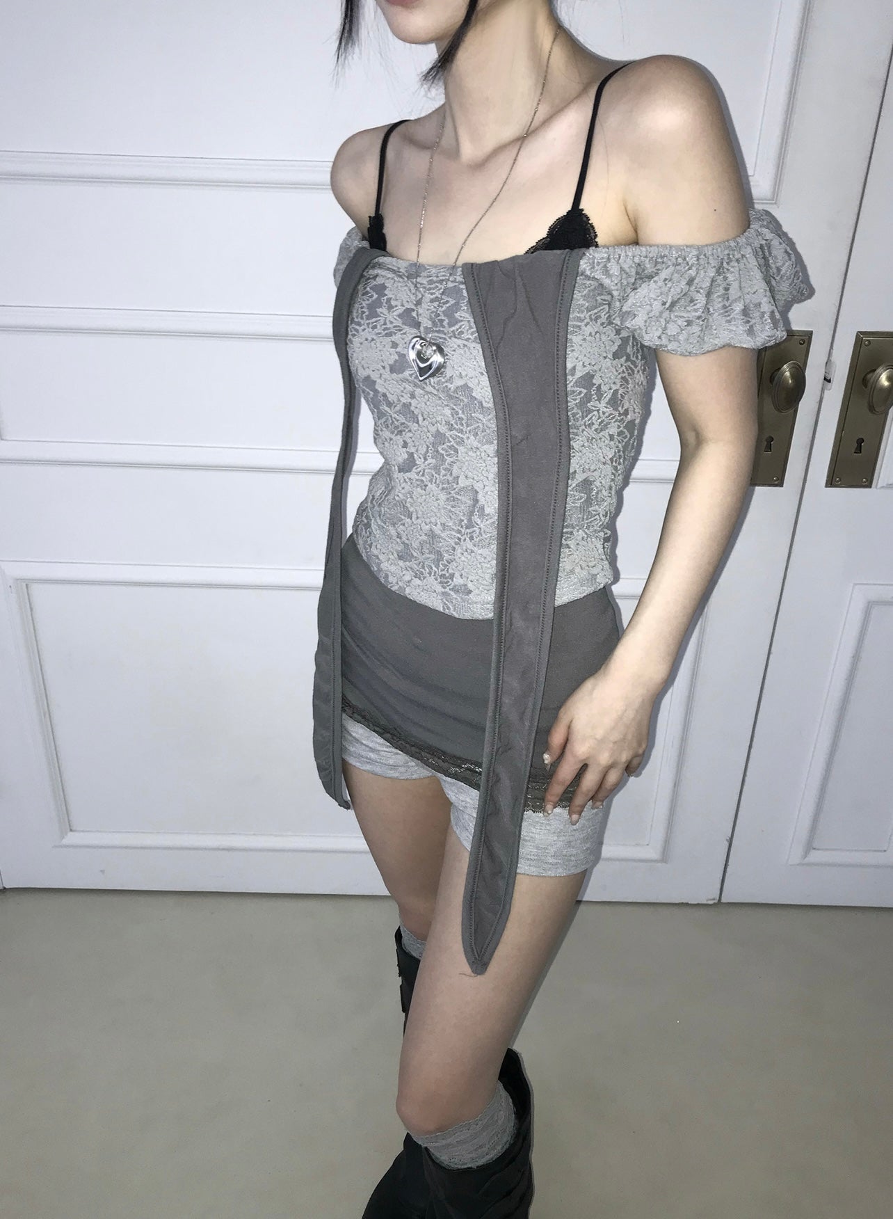 ‘Number2’ v neck halter top