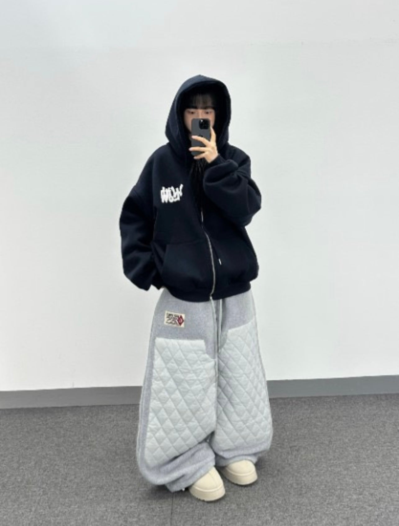 [ unisex ] 毛茸茸拼布褲