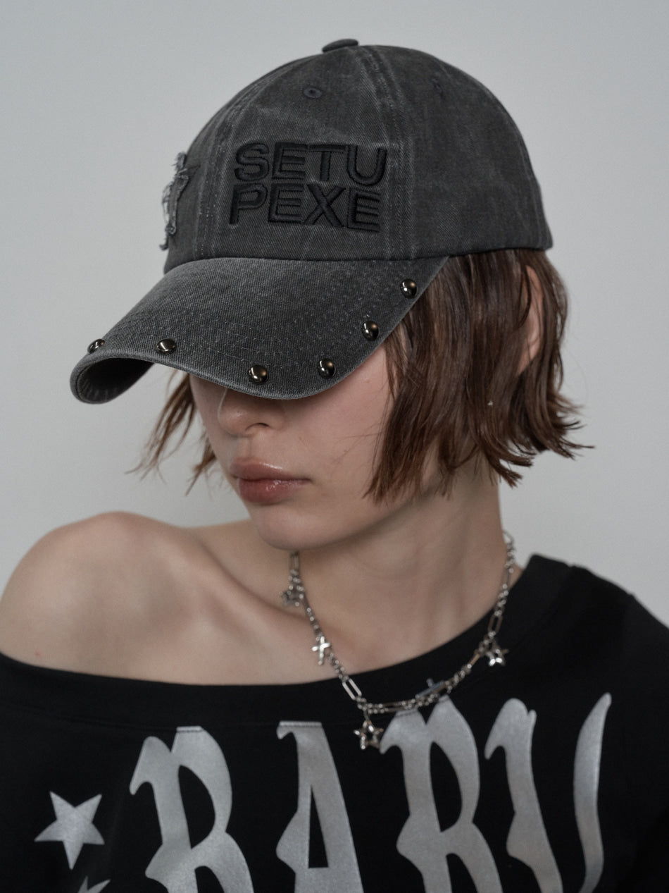 [ SETUPEXE ] STUDDED LOGO BALL CAP
