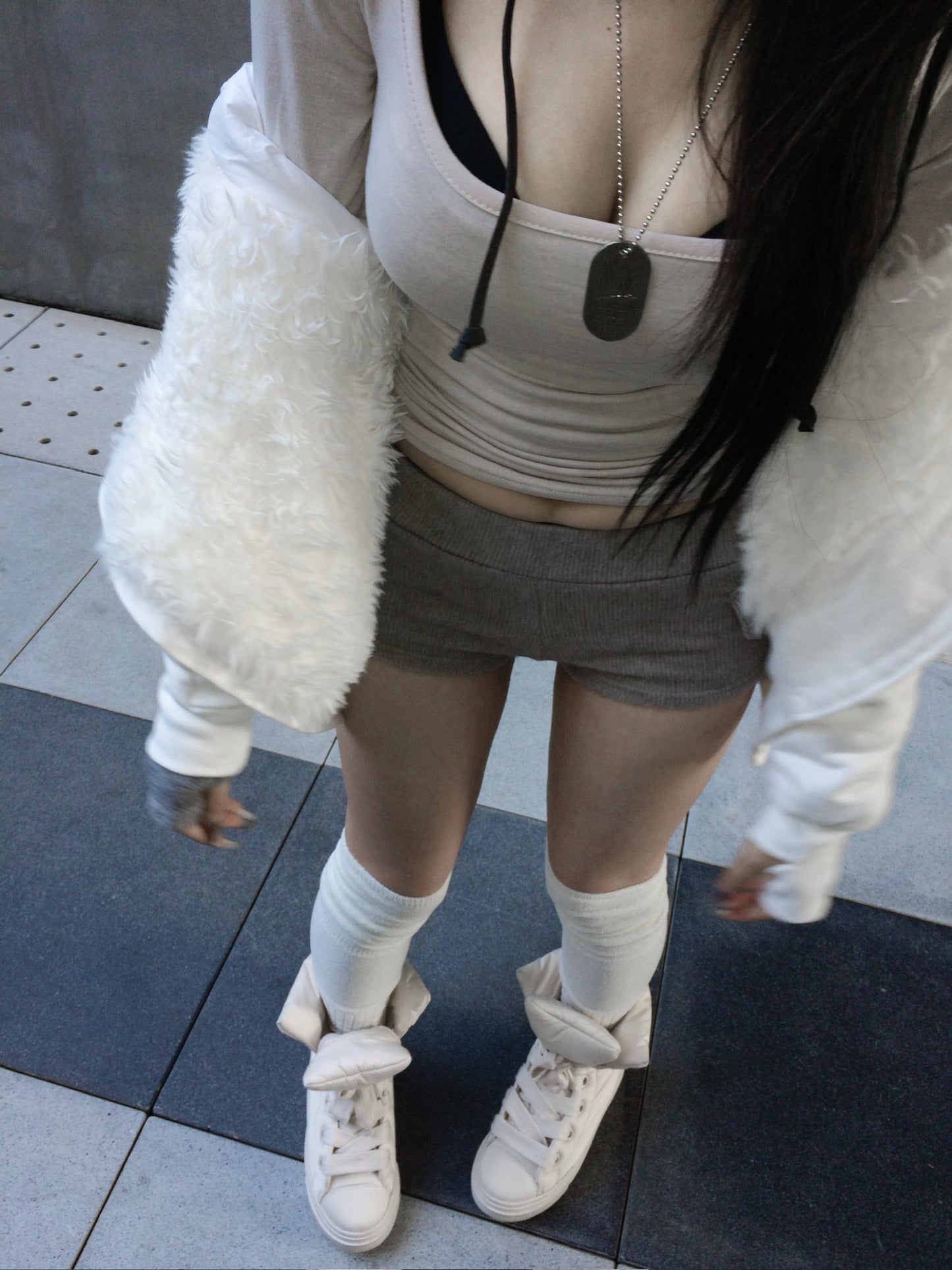 ‘NOBODY’S GIRL’ fur shorts