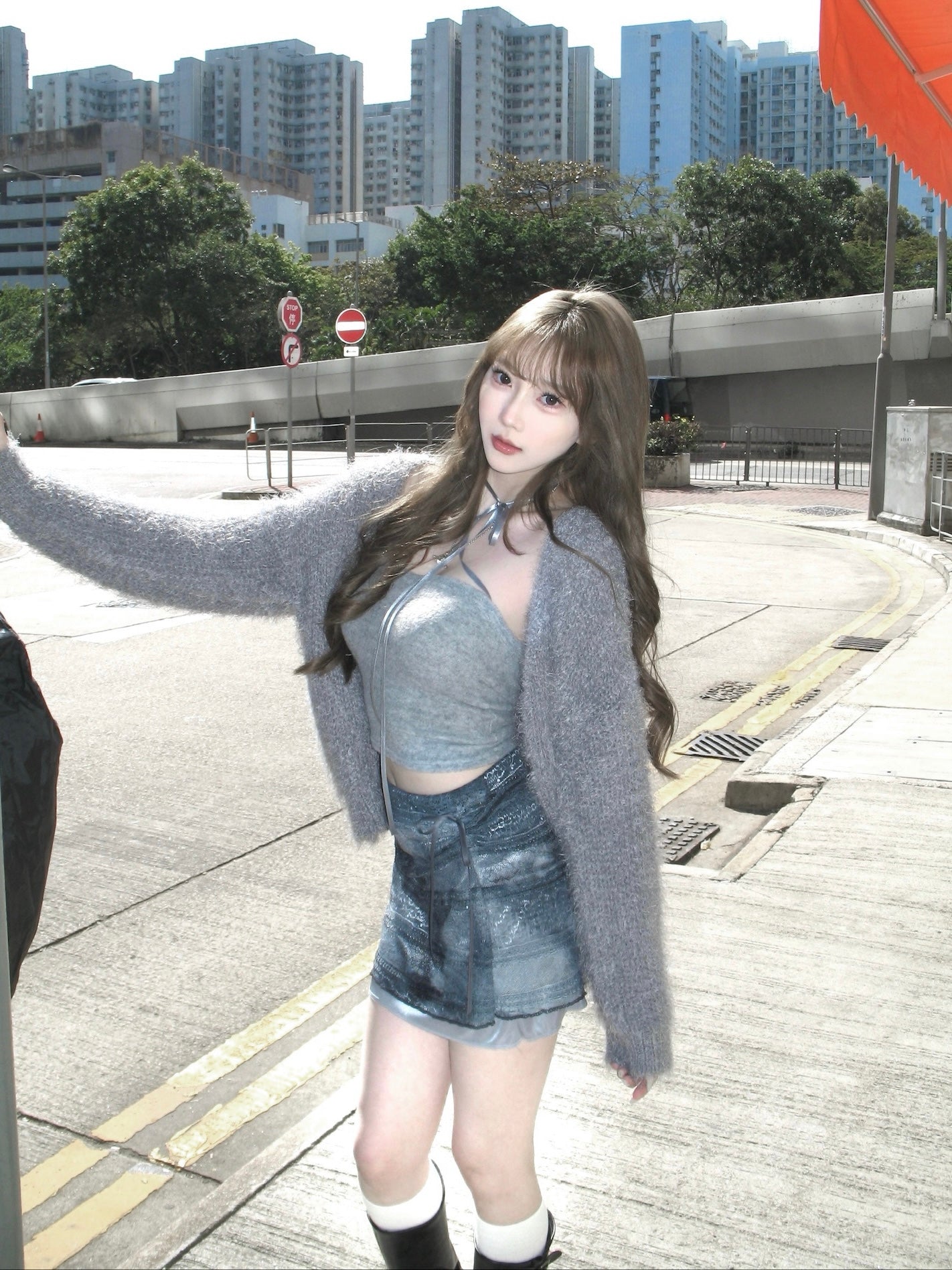 Pastel tone fluffy cardigan