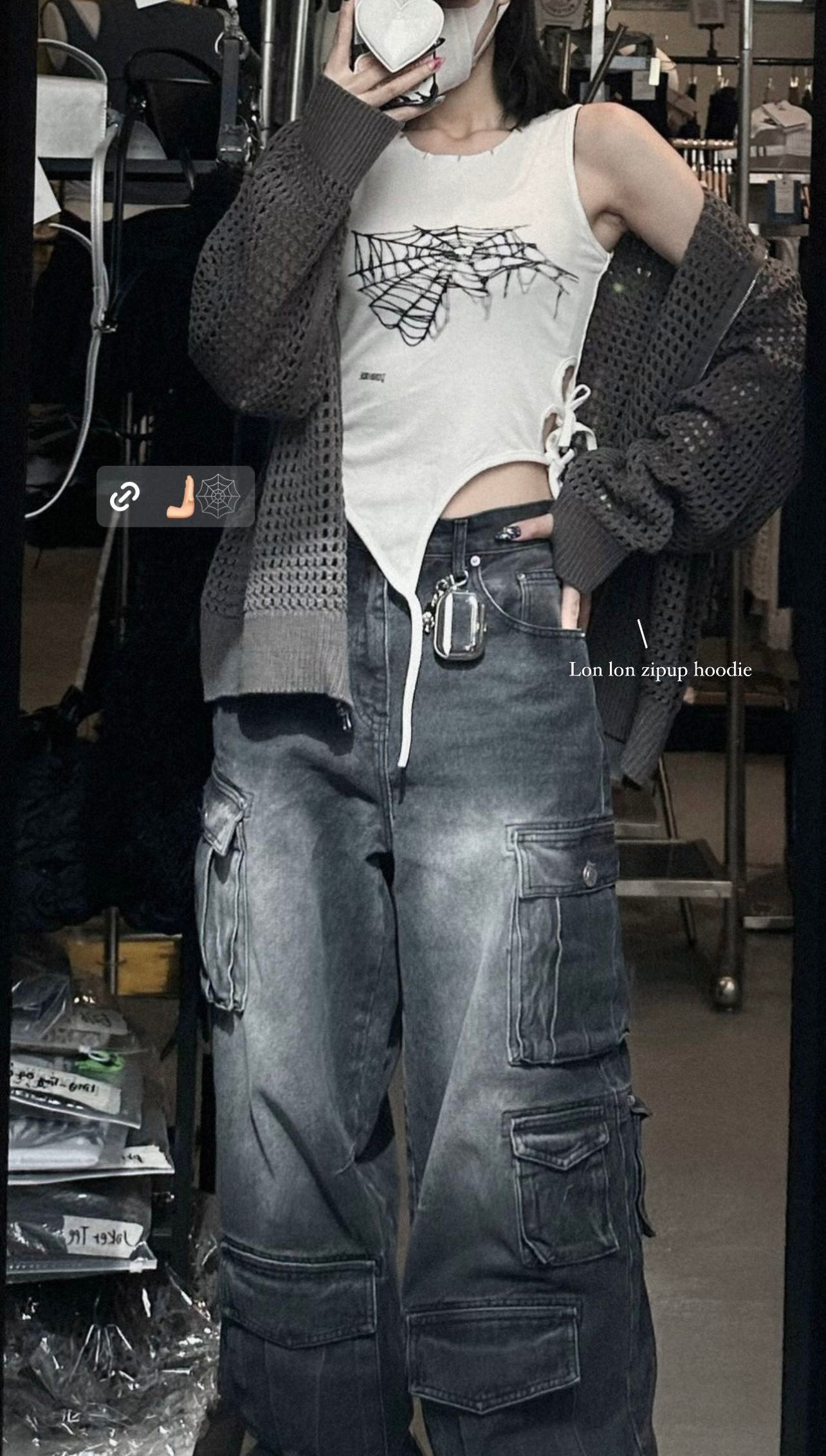 [unisex] Pocket cargo denim jeans