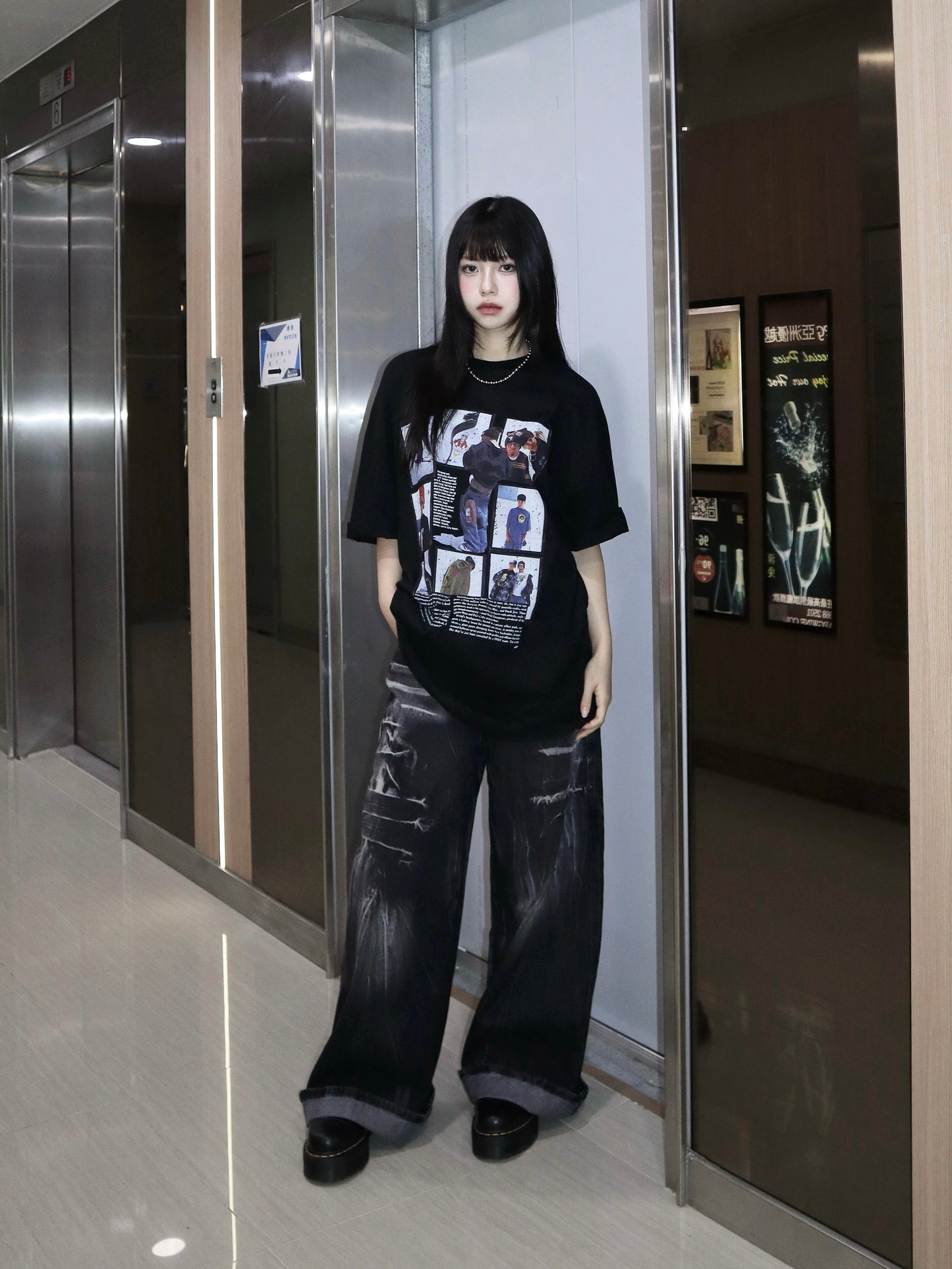 skateboard boy print tee