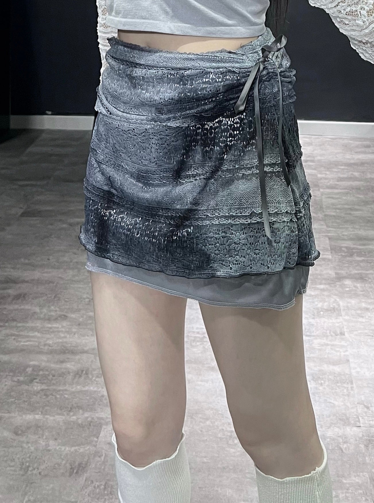 Tie dye lace skirt