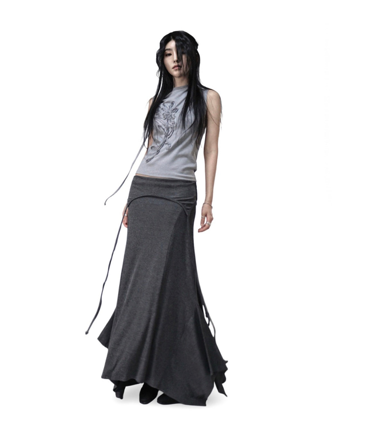 ‘Orange flower’ sleeveless
