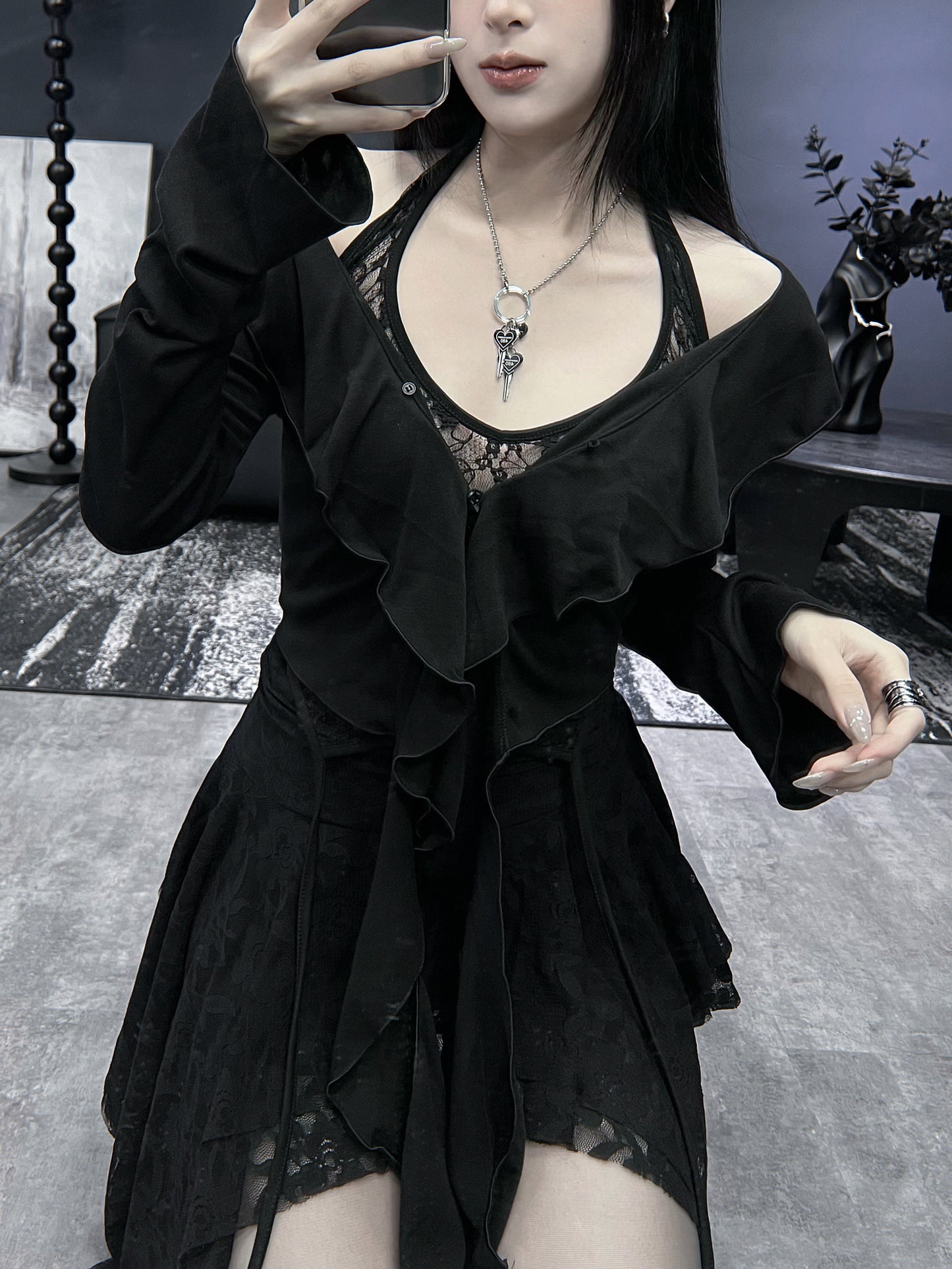 Secrets ruffle cardigan