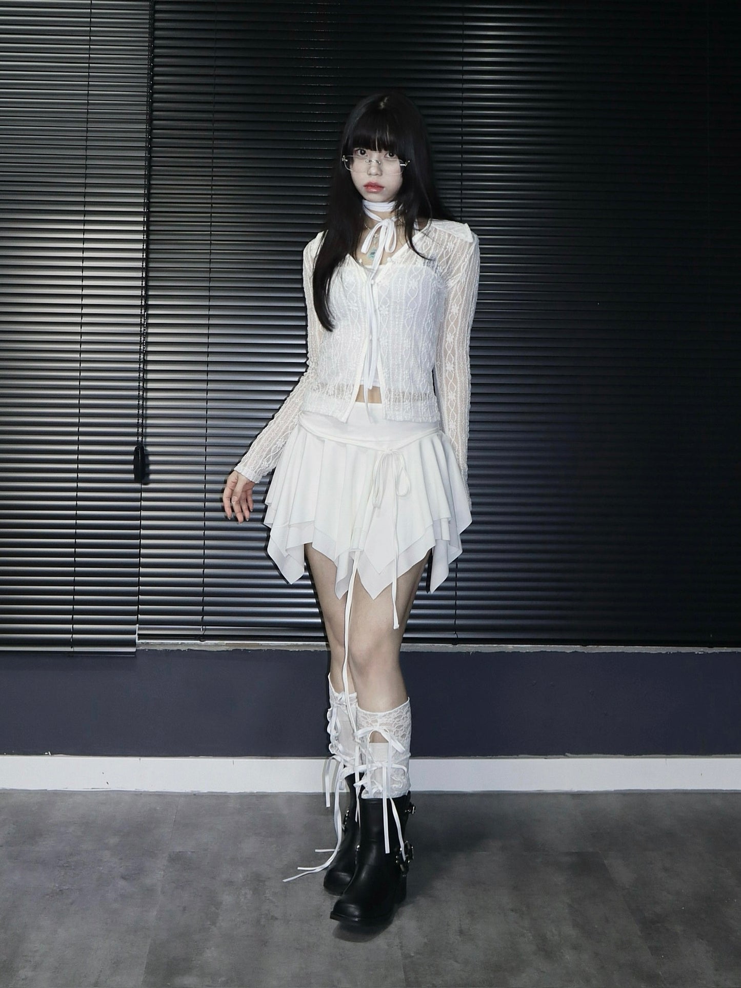 Flower pattern lace cardigan