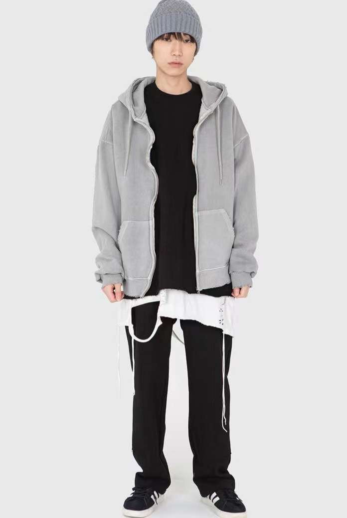 秋冬再上架[unisex] Vintage dying hoodie zipup