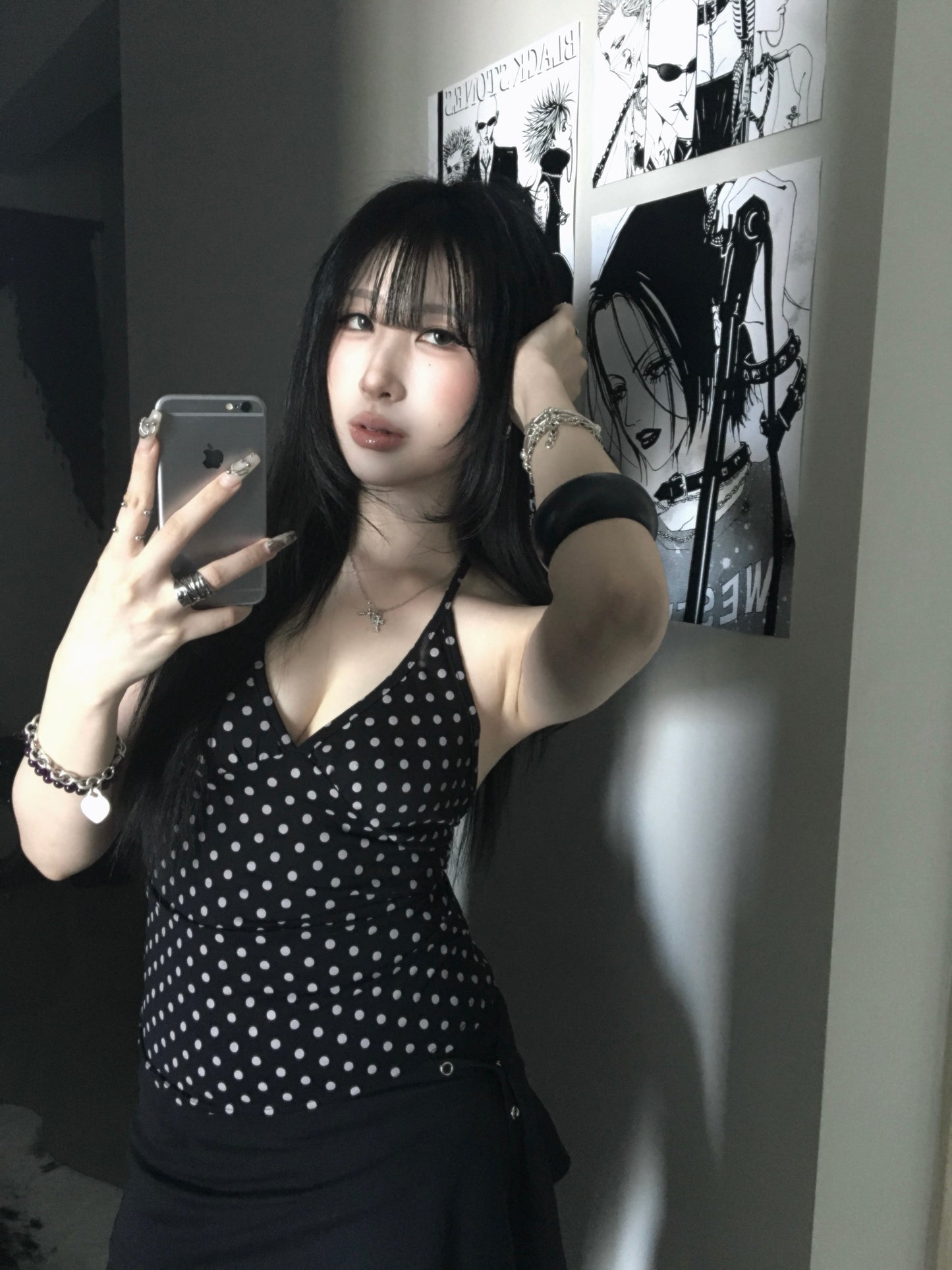 ‘Loved’ dot dot halter top