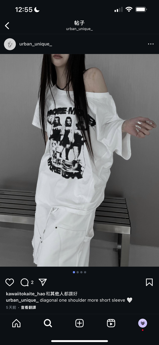 ‘MOVE’ one shoulder tee