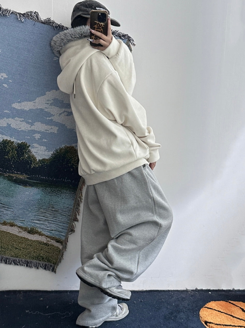 B.B.S.L fur corduroy hoodie zipup