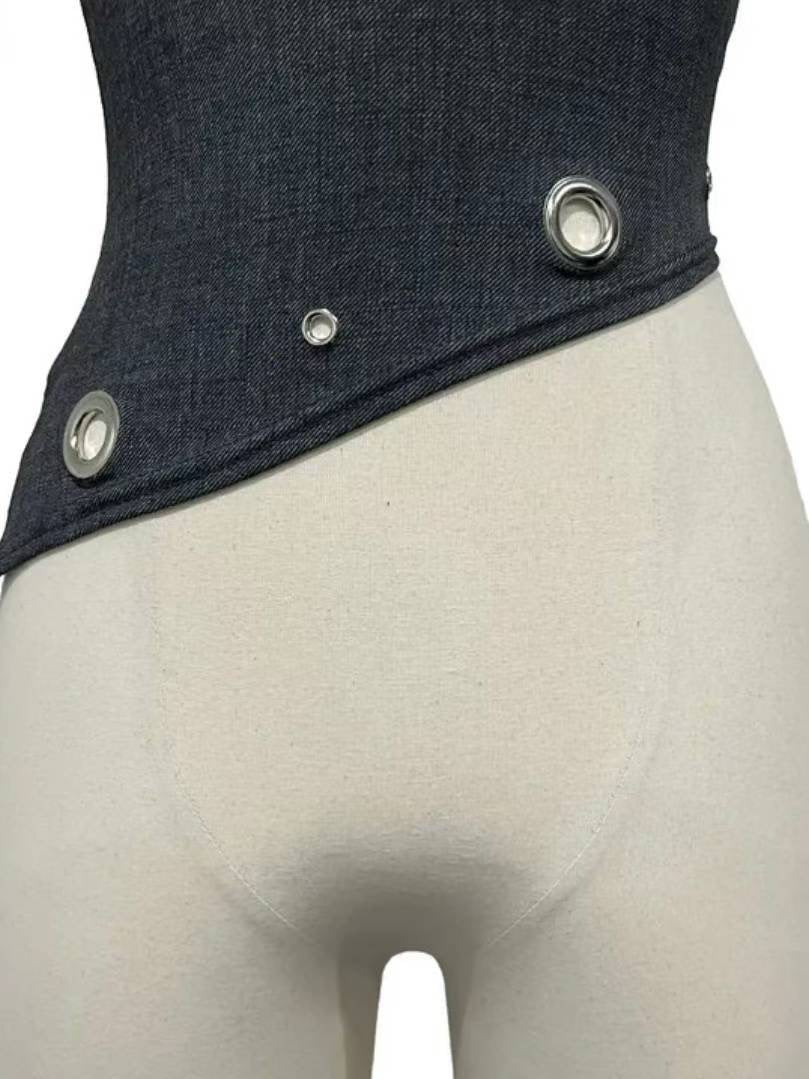 ‘Wicked’ eyelet one shoulder top