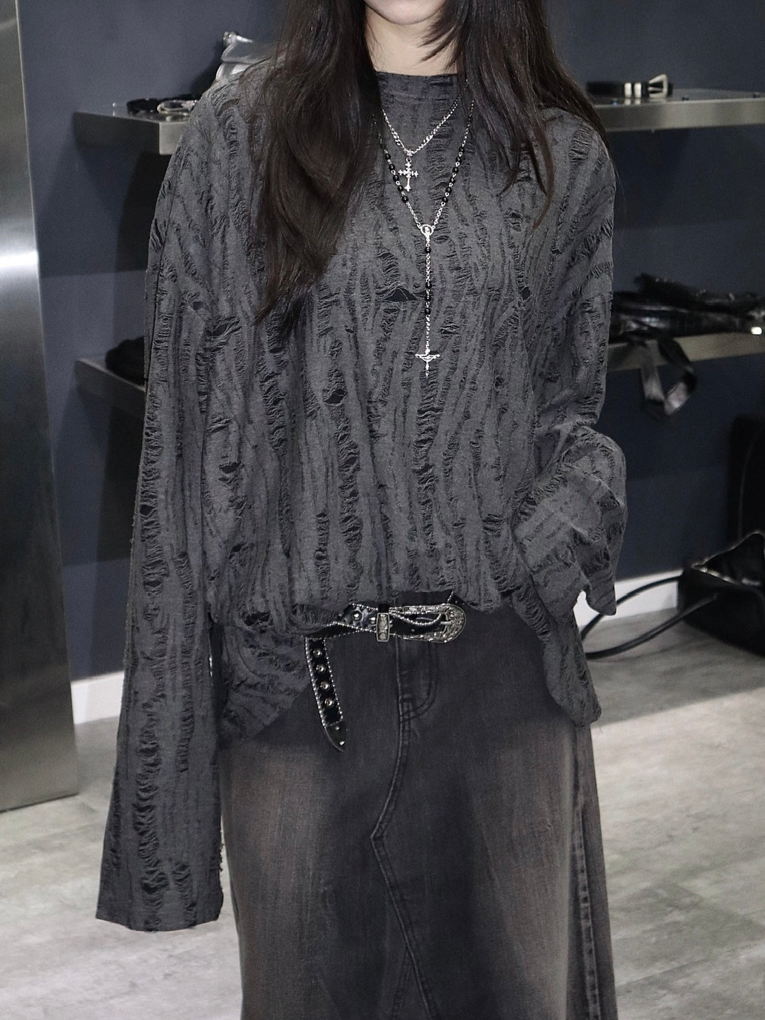 [unisex] 紋理爛長Tee