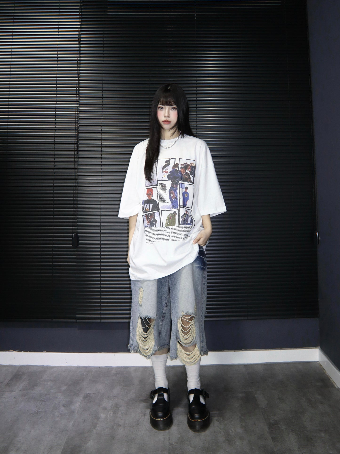 skateboard boy print tee